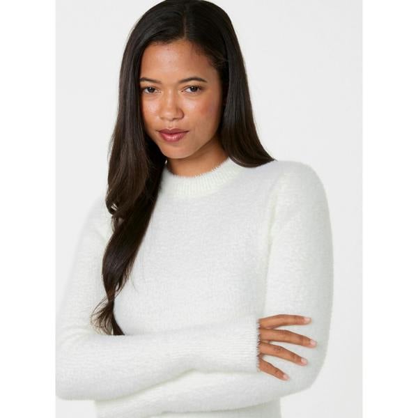 Pink Vanilla Fluffy Knit Cropped Jumper