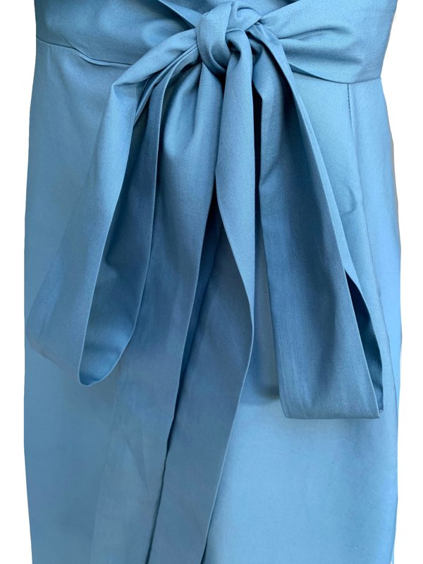 Frock Tales Meyer Wrap Midi Skirt With Pockets - Wedgwood Blue