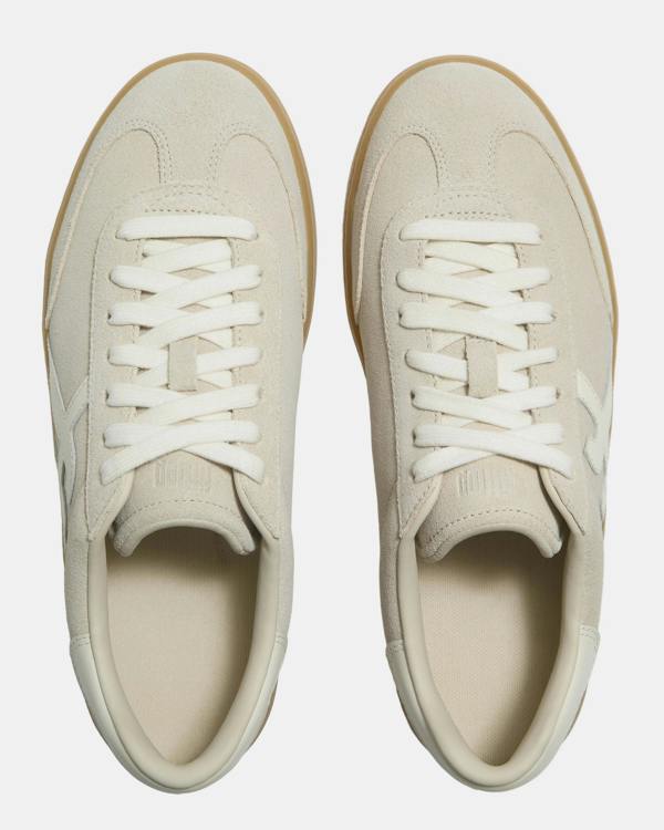 FitFlop The Dash Womens T - Toe Suede Sneakers - Hazy Taupe/Cream E42 | CHO | Designer Womens Trainers