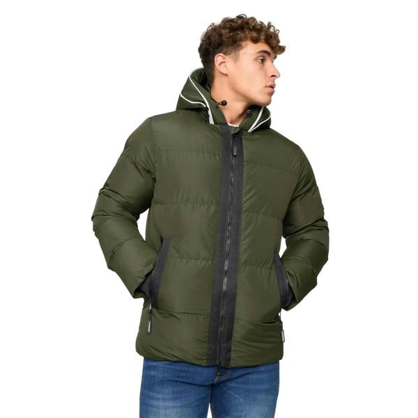 Crosshatch Mens Sandbox Hooded Jacket - Olive - 