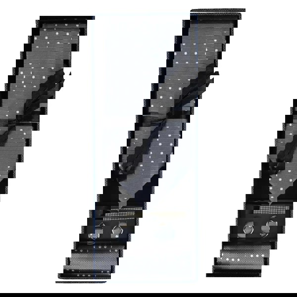 Paul Andrew Dotted Neck Tie Gift Set Pocket Square Cuff Links Tie Pin Polka Dot Satin