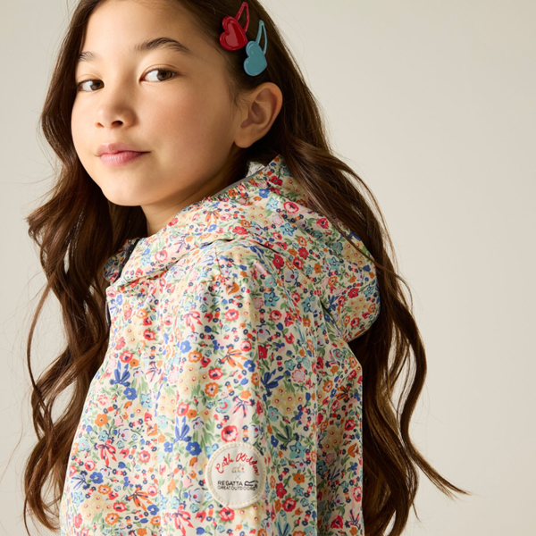 Regatta Girls Cath Kidston Floral Waterproof Jacket - Powder Lilac/Pink Haze