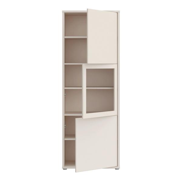 Furniture To Go Alice Springs Narrow Display Cabinet with 3 Push-to-Open Doors in Sand