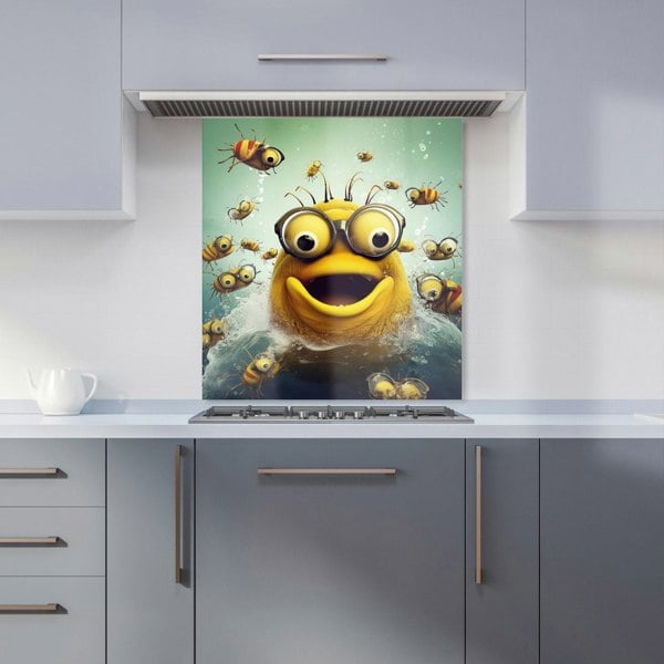 Warren Reed - Designer Happy Worm And Bees Splashart Kitchen Splashback