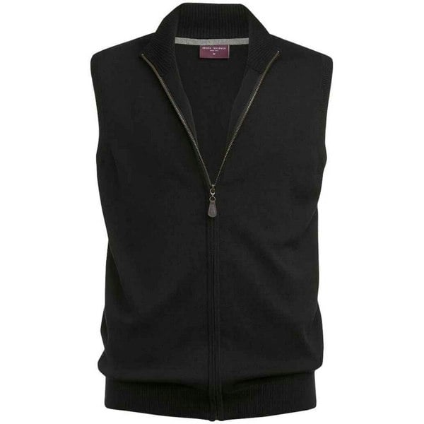 Brook Taverner Unisex Adult Lincoln Cotton Blend Knitted Gilet - Black