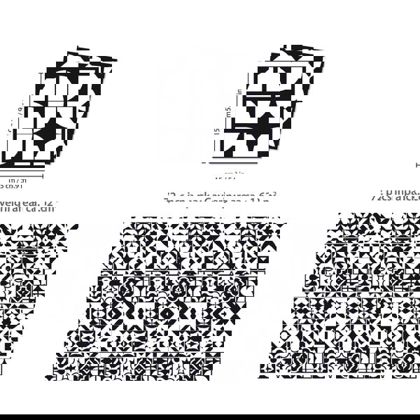 WT1545 - Ross Black and White Wall Tile Sticker Set - 15 cm x 15 cm - 24 pcs