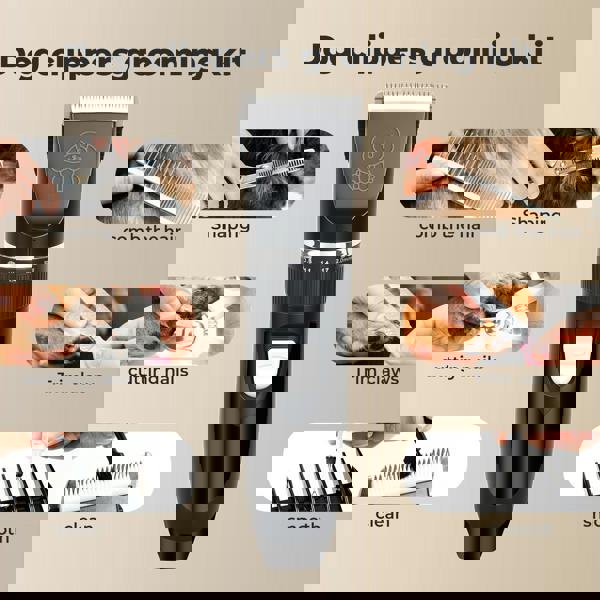 Skylos Pet Clipper Cat Dog Grooming Trimmer Shaver Cordless Rechargeable Kit