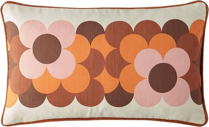 Ashley Wilde Retro Flower Stripe Canyon Filled Cushion 30x50cm