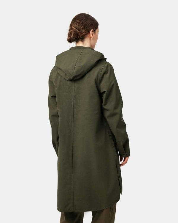 Ilse Jacobsen Rain Womens A-Line Softshell Raincoat - Army 410
