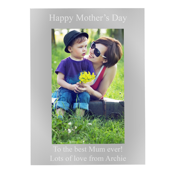 Personalised Memento Company Personalised Potrait Silver 4x6 Photo Frame