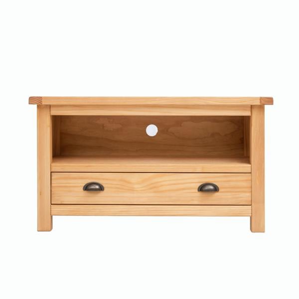 Lugo Waxed 1 Drawer TV Cabinet Brass Cup Handle