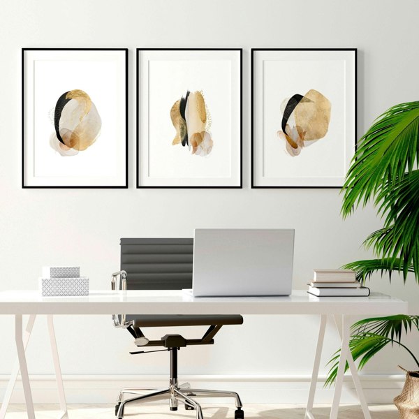 Abstract wall art for office | set of 3 wall art prints