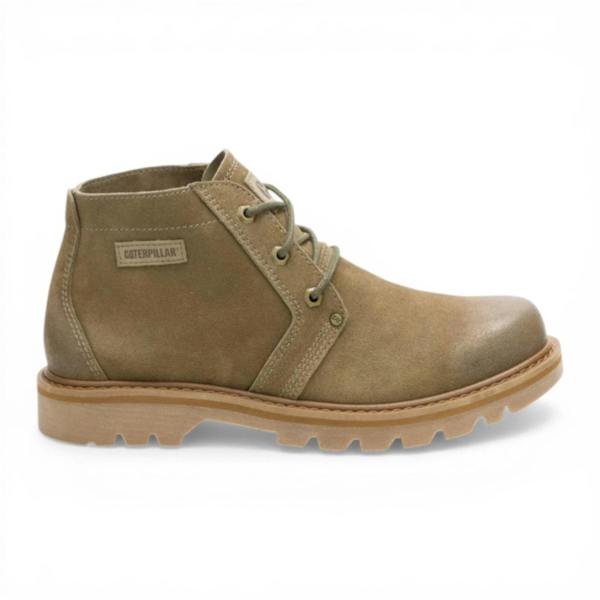 Caterpillar CAT (Caterpillar) Taupe Brown Leather Hiking Mid-Cut Chukka Ankle Boots - Grader