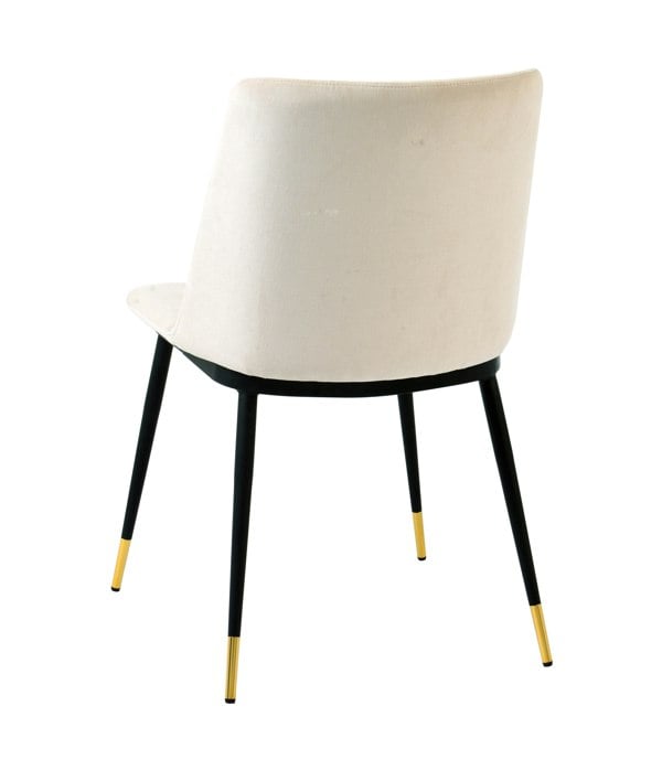 Furniture Edit Evora Cream Velvet Chair Gold Legs Set of 2