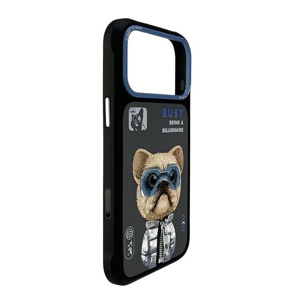 Nimmy Friends Nimmy Cool & Cute 2.0 Little Rich Tycoon Dog Case with MagSafe for iPhone 17 Pro Max 6.9" Black Blue - N-KMLL-IP17-PRO-MAX-01