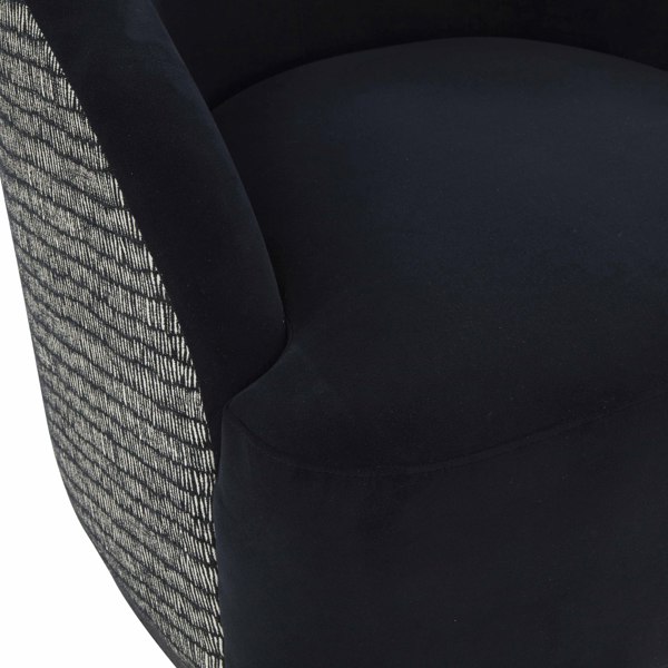 Furniture Edit Reese Black Velvet Swivel Accent Occasional Chair