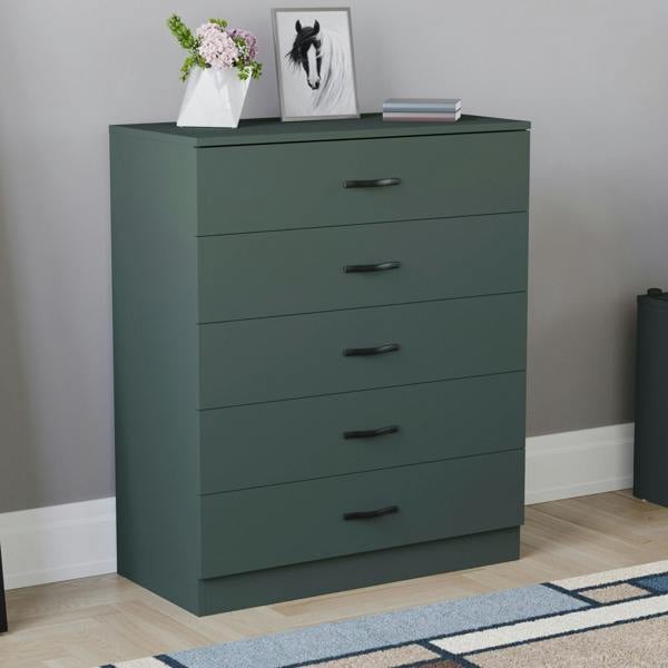 Vida Designs Riano 5 Drawer Chest, Black