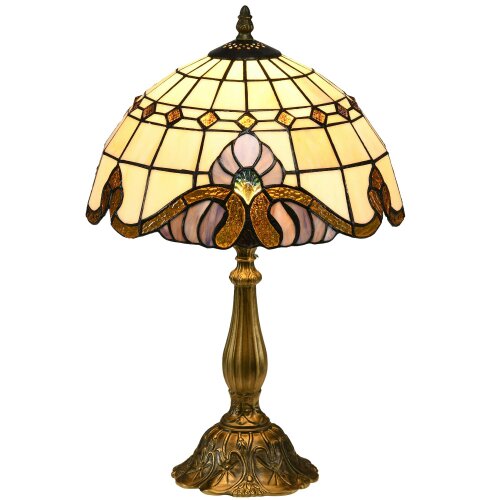 Wyld Haus Noka Glass And Metal Multi Colour Handcrafted Stained Glass Table Lamp