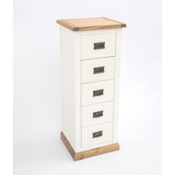 Cabinet Bits Tropea 5 Drawer Narrow Chest of Drawers Bras Drop Handle