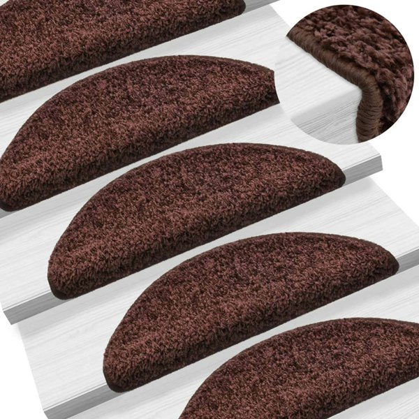 Berkfield Stair Mats 10 pcs 65x21x4 cm Brown