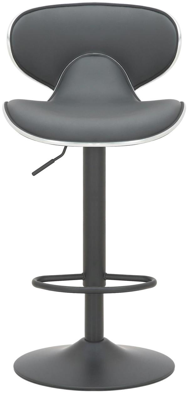 Lamboro Carcaso Single Kitchen Bar Stool, Matt Black Footrest, Adjustable Swivel Gas Lift, Breakfast Bar & Home Barstool, Charcoal Grey