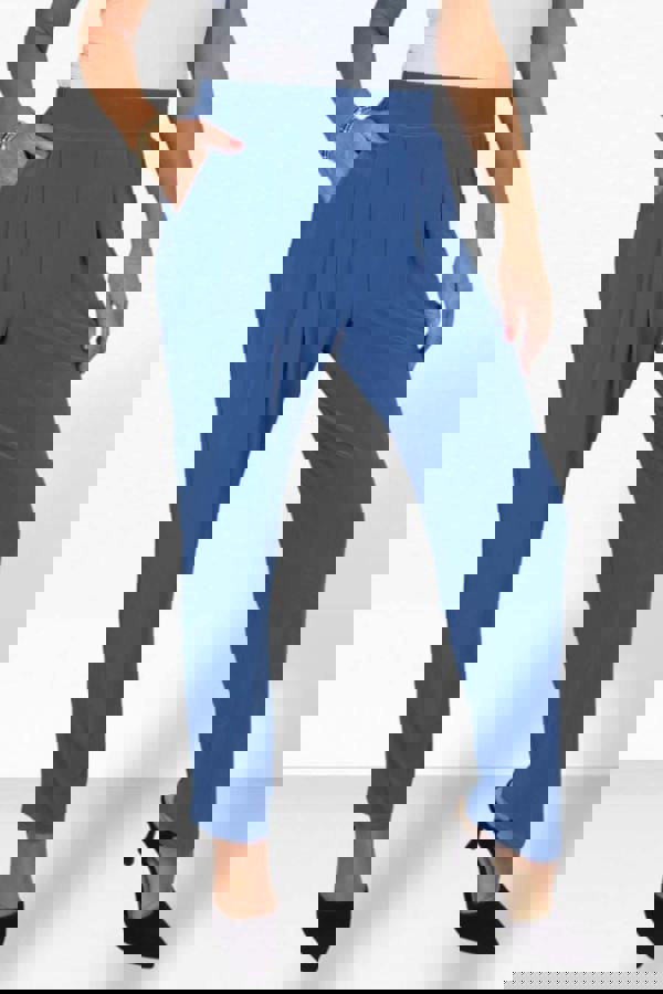 Paulo Due Women's Smart Office Trouser with Pull On Elastic Waist