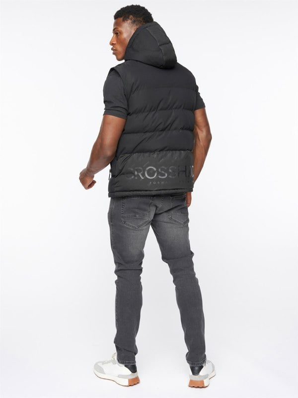 Crosshatch Kremlins Embossed Gilet Black