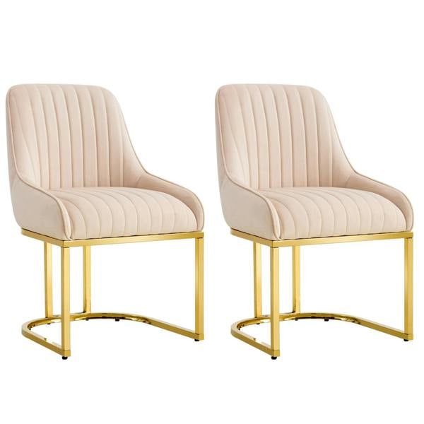 HYGRAD BUILT TO SURVIVE Luxe Velvet Dining Chairs with Gold Legs – Set of 2 | HYGRAD®