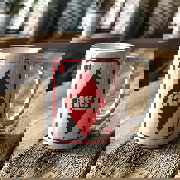 "You are Ace" Playing Cards Mug. Ace of Diamonds. Designed by Love Frankie and printed in the UK.