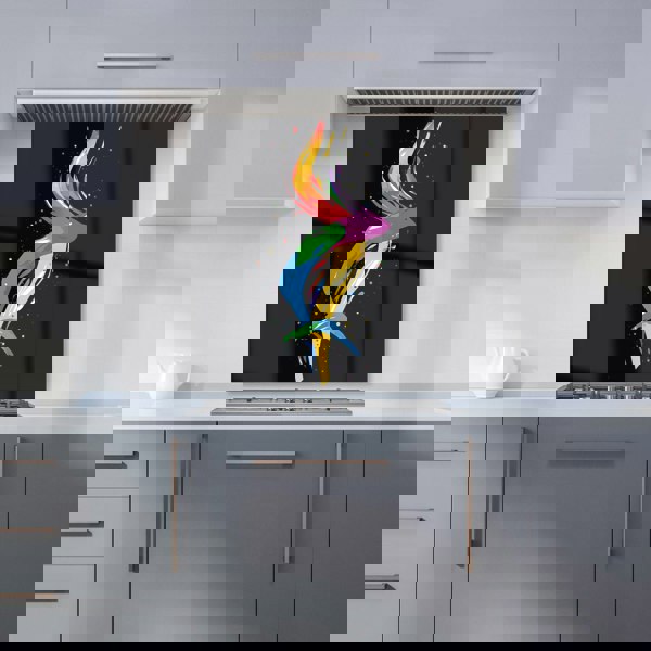 Warren Reed - Designer Vibrant Flow: Abstract Pride Fish Kitchen Splashback