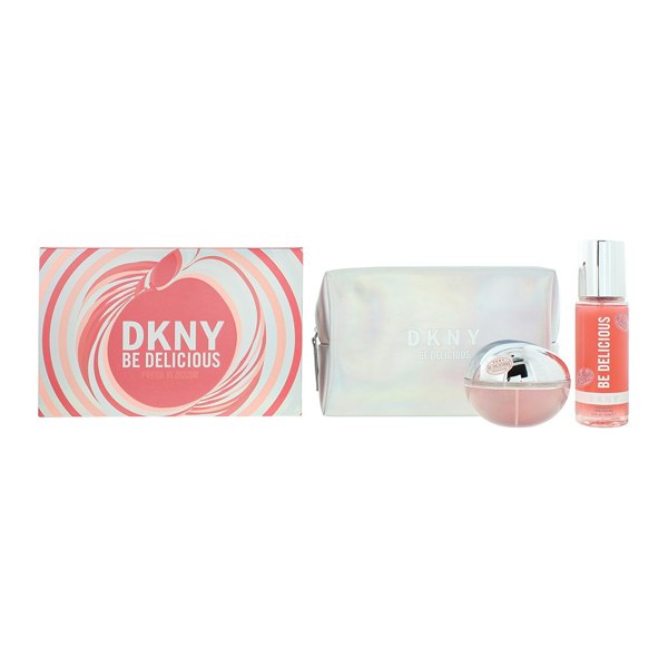 DKNY Be Delicious Fresh Blossom 3 Piece Gift Set: Eau de Parfum 100ml - Body Mist 125ml - Pouch