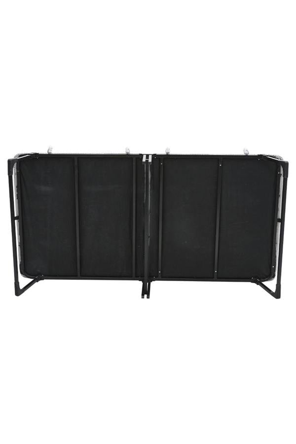 Living and Home Foldable Metal Framed Bed with Mattress and Wheels