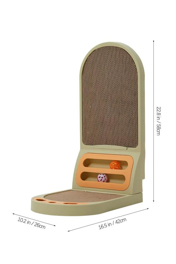 Living and Home L-Shaped Cat Scratcher with Bell Ball Toys