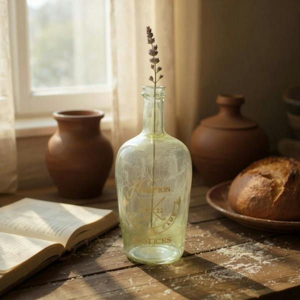 11" GLASS DECORATIVE VASE-RECYCLE GREEN