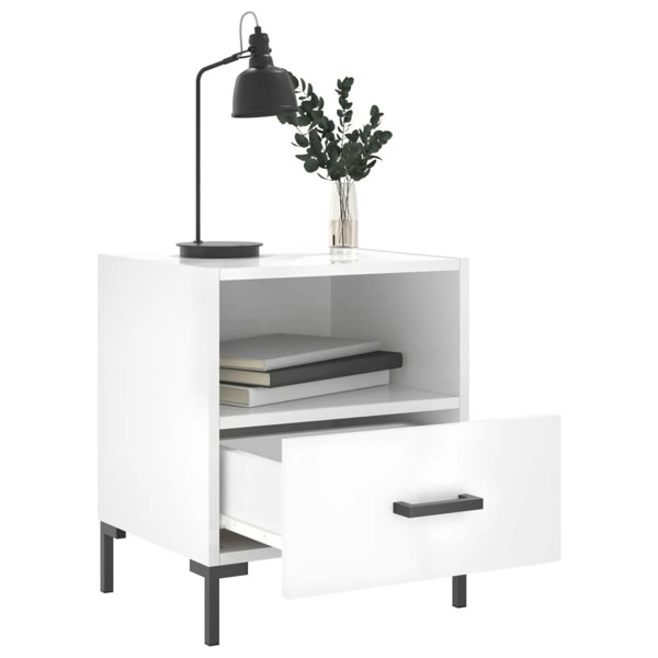 Berkfield Bedside Cabinets 2 pcs High Gloss White 40x35x47.5 cm Engineered Wood