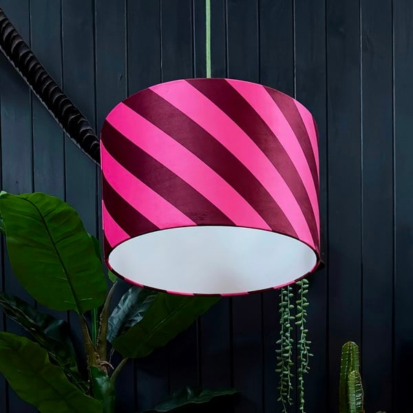 love frankie Helter Skelter lampshade in raspberry ripple