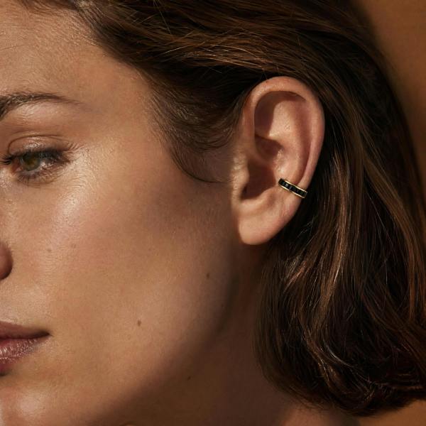 Gold Trip Black Baguette Ear Cuff