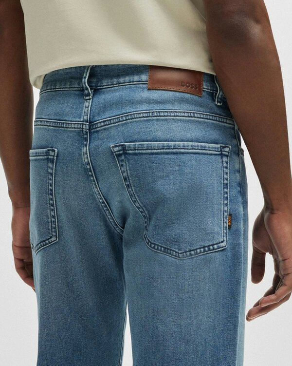 BOSS Orange Re Maine Mens Regular Fit Jeans in Blue Comfort-Stretch Denim NOS
