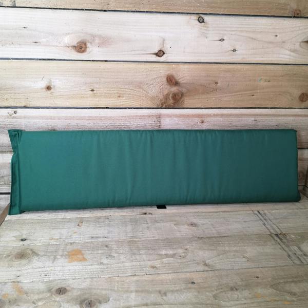 Samuel Alexander Hand Made 3 Seater Chunky Rustic Wooden Garden Bench & Waterproof Green Cushions