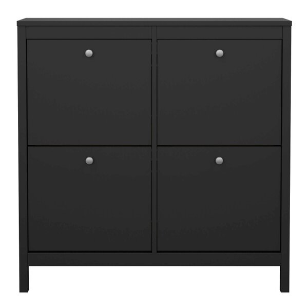 Wyld Haus Gossmere Matt Black Shoe Cabinet 4 Doors
