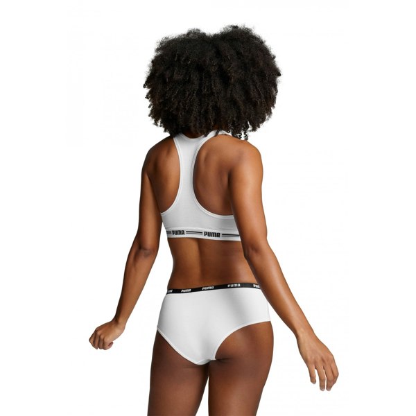 Puma 2-Pack Classic Logo Low-Rise Hipster Briefs, White