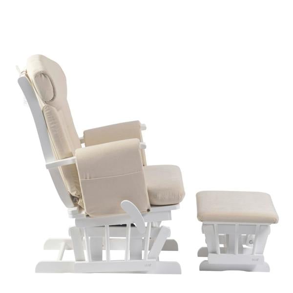 Chatsworth Glider Chair Oatmeal Side with Footstool