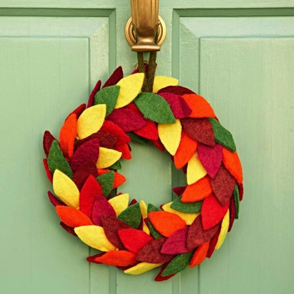 Paper High Felt Colourful Leaf Wreath