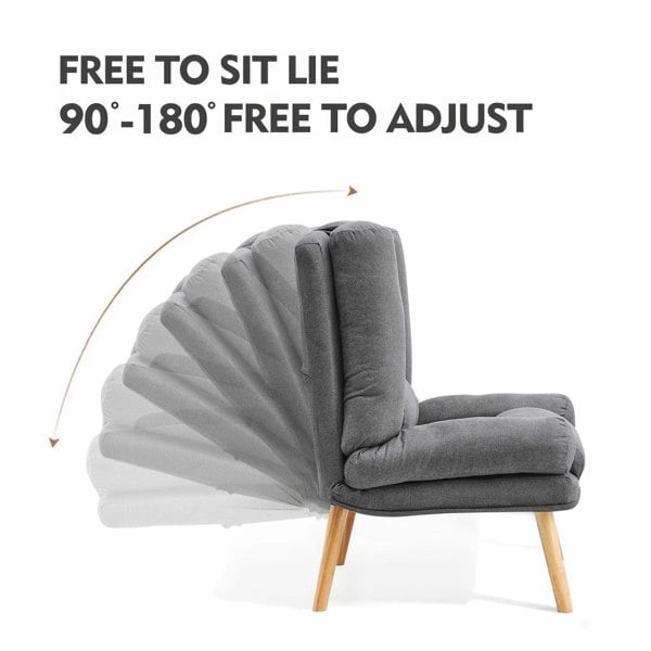 Grey Modern Comfort Adjustable Recliner with Footstool Recliners Living and Home