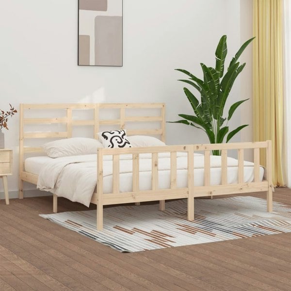 Berkfield Bed Frame Solid Wood Pine 200x200 cm