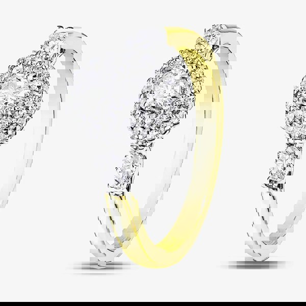 T. H. Baker 18ct Yellow Gold 0.80ct Multi-Cut Diamond Oval Cluster Ring 31169YW/80-18