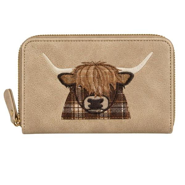 Fores Collection Highland Cow Embroidered Faux Leather