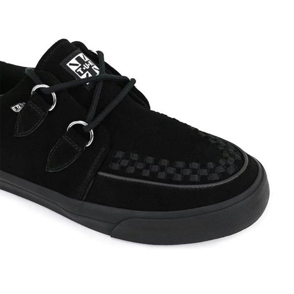 TUK Footwear TUK Pointed Creeper Sneaker Black Suede Platform Shoes - A9178