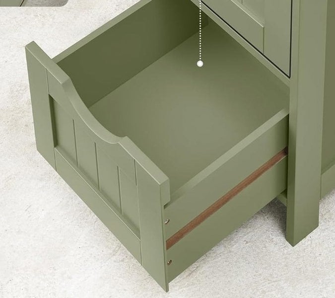 Modcraft Green Bathroom Floor Storage Cabinet – Freestanding Unit with 4 Drawers