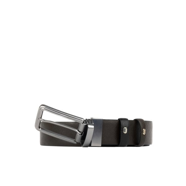 Embassy London Reverse - Black & Brown - Men's full-grain leather belt reversible 2 colour options